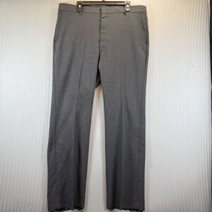 Farah Dress‎ Pants Men Gray Flat Front Straight Leg Slacks Slash Pockets 38x32